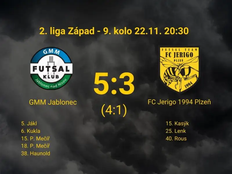 Z Jablonce jsme si přivezli 5gólový příděl